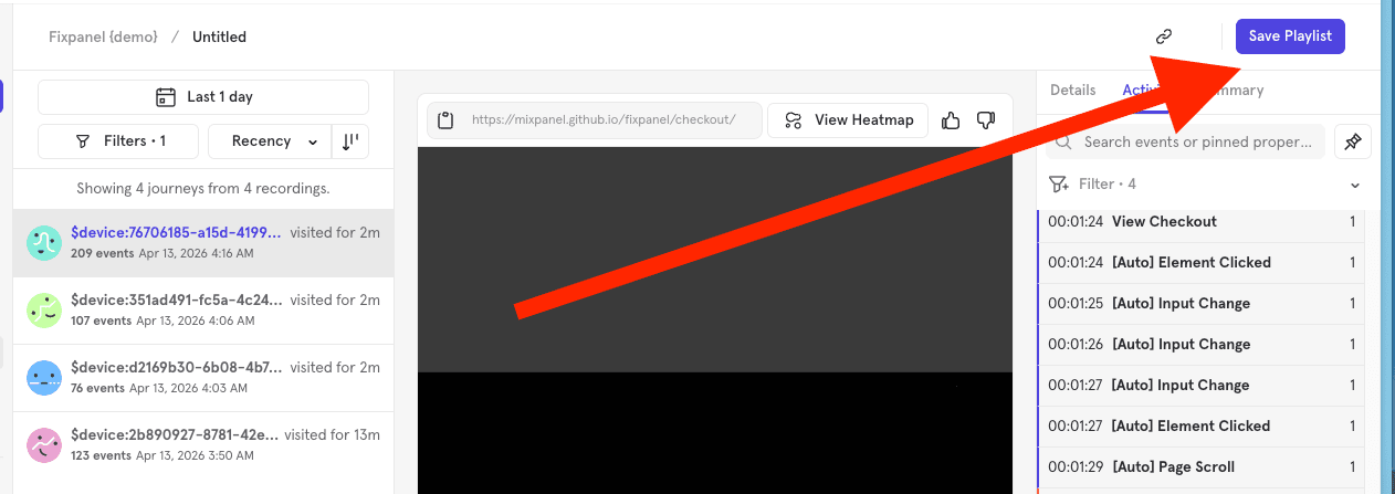Save Playlist button